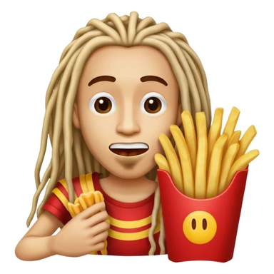 LIGHTSKIN DREADHEAD EATING FRENCH FRY  sticker