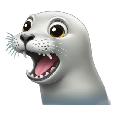 Terrified seal with an open mouth sticker