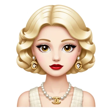 Cinematic Realistic Chanel Pop Culture Emoji, depicted with timeless elegance and iconic style rendered with luxurious textures and dynamic, sophisticated lighting. sticker