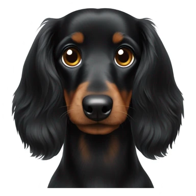 Cute black dachshund-bolonka breed sticker