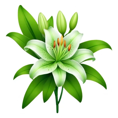 bouquet Soft Green Lily, luxuriant, leaf, bud sticker