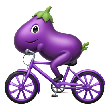 Eggplant riding a bike sticker