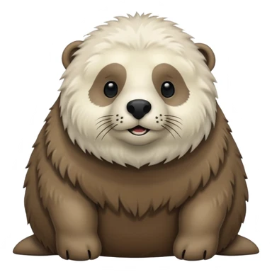 small white seal and big brown bear sticker