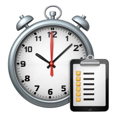 clock combined with a checklist sticker