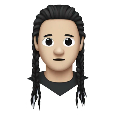 michael myers with two long black native braids  sticker