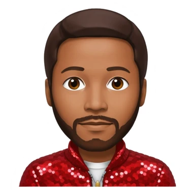 Marvin Gaye with dark brown hair, red sequin outfit sticker