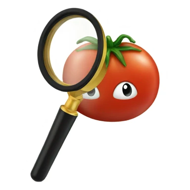 tomato under magnifying glass sticker