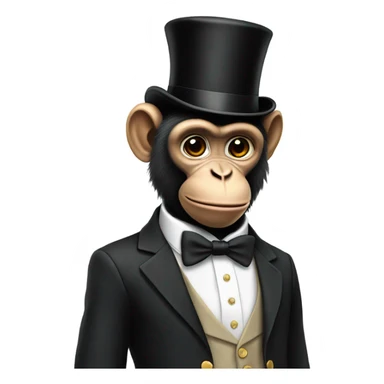 monkey in a suit with a top hat  sticker