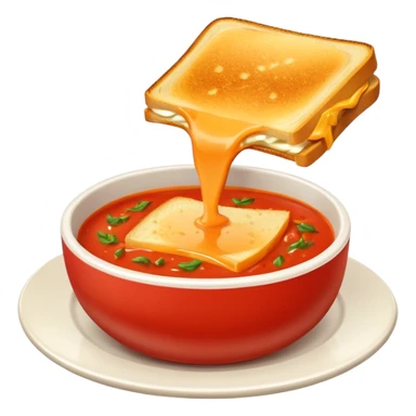 tomato soup with sliced grilled cheese on the side sticker