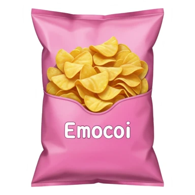 Pink bag of potato chips sticker