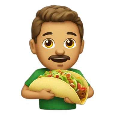 mexican eating taco sticker