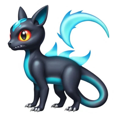 Shiny Duskull-Umbreon-Charmeleon-Fakémon-hybrid-creature (full body)  sticker