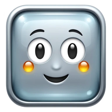 Sparkly glossy silver glass square sticker