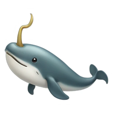 Narwhale with a horn sticker