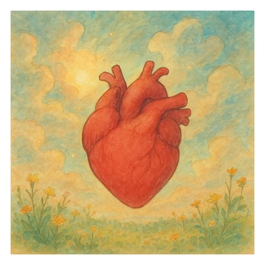 heart, ghibli style sticker