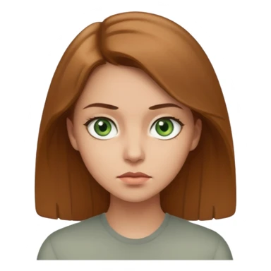 Девушка, светлая шатенка с длинами волосами, лет 25 с серо зелёными глазами по темнее с более серьезным лицом  sticker