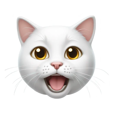 white surprised cat sticker