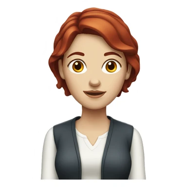 White Woman with dark red hair sticker