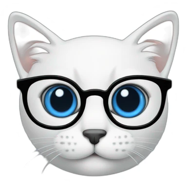 cat with blue eyes and black eyeglasses sticker
