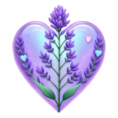create a holographic lavender plant that wraps around a lavender colored heart sticker