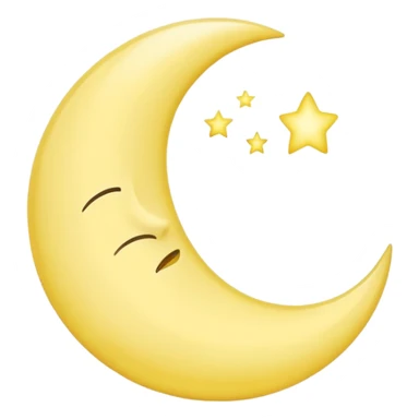 Minimal crescent moon with soft glow sticker