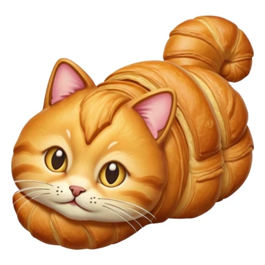 croissant with cat face and tail sticker