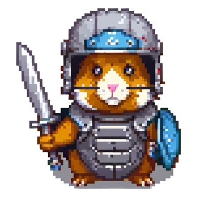 hamster warrior with helmet sticker