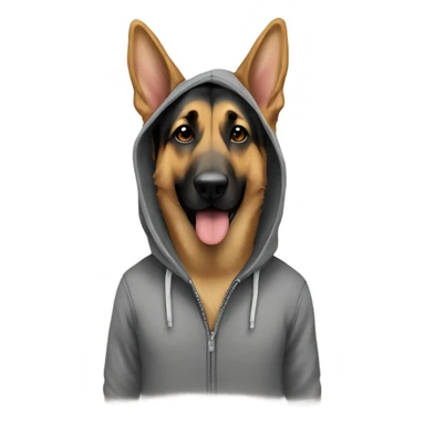 German shepherd in hoodie sticker