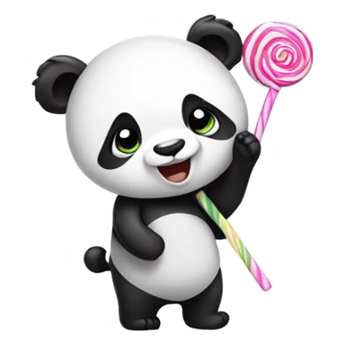 Panda Bear with lollipop sticker