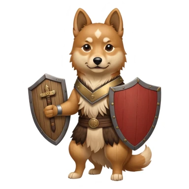 ancient korean dog with only wooden shield sticker