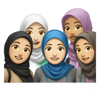outdoor selfie with friends girl with hijab  sticker
