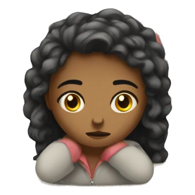 sad girl that sits in the school class sticker