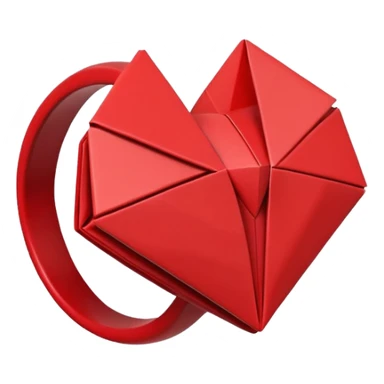 paper origami heart ring sticker