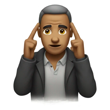 man with two fingers to head sticker