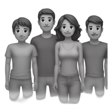 group friends males females icon colorless sticker