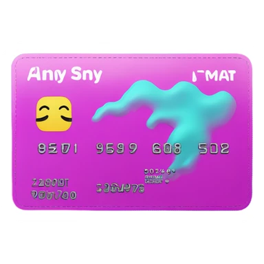 Vaporwave color themed credit card emoji, DO NOT INCLUDE NUMBERS OR TEXT sticker