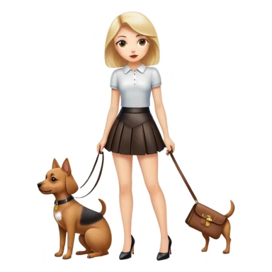 Girl dressed like a dog and in  leather skirt and heels sticker