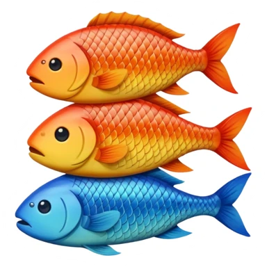 pile of fish inspired by reference image, emoji style, variation 2 sticker