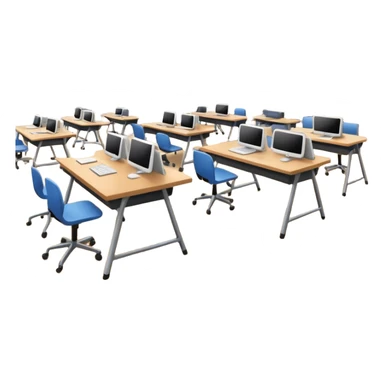 large study space with students working separately sticker