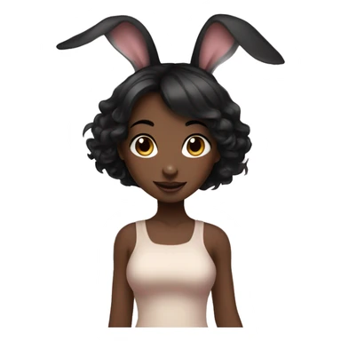 bunny girl with black haïr sticker