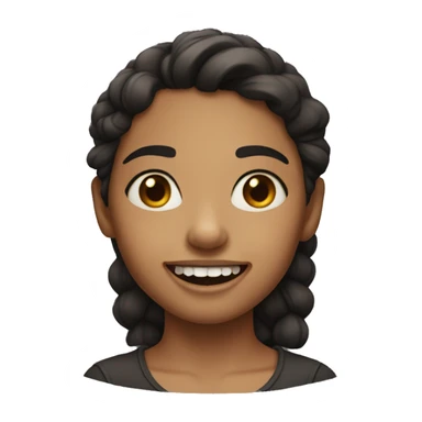 a short girl with shar teeth sticker