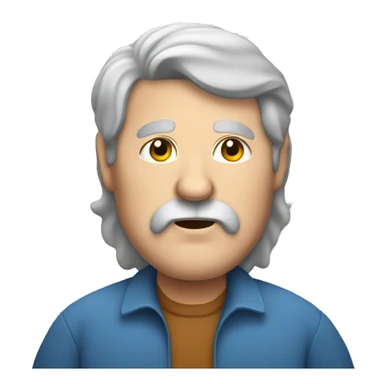 Obese, elderly man, beard, long hair sticker