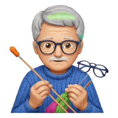 grandfa knitting sticker