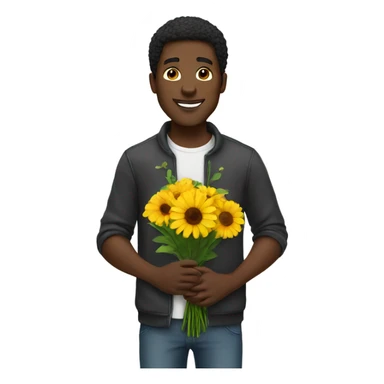 Black guy giving flowers  sticker