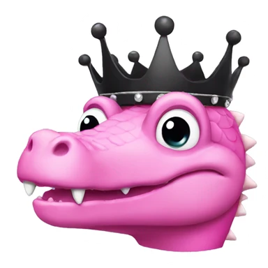 Pink crocodile wearing black tiara sticker