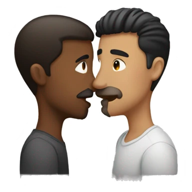 Two guys kissing. One younger and one a little older. The younger one is more brownish with black hair te other one is more white with dark brown hair sticker