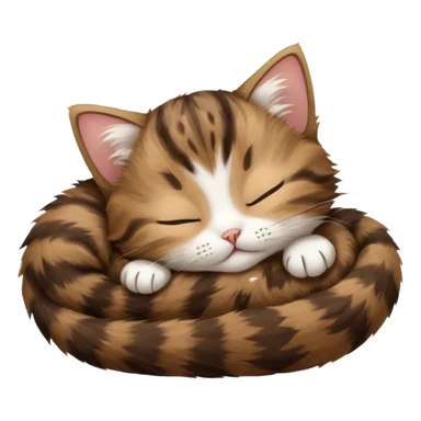 dark brown tabby and white kitten upside down sleeping sticker