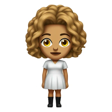 Full-body Beyonce with a big head with sad face sticker