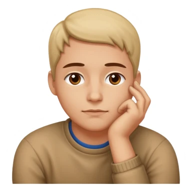 Resting chin on hand sticker