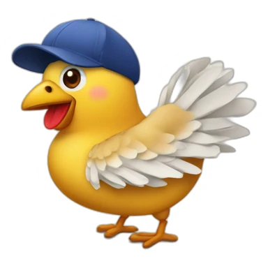 Pollito con gorra de restaurant alitas al vuelo sticker